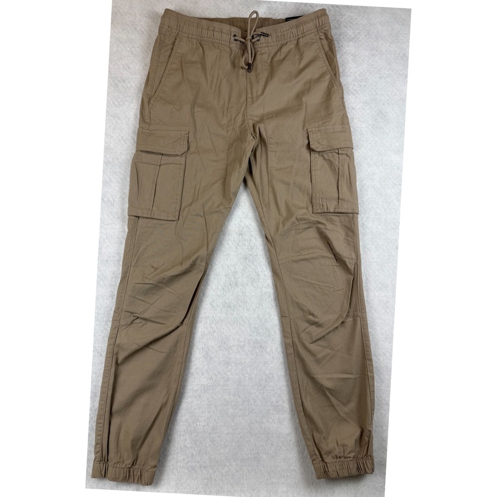 CSG Essential Cargo Jogger Pants Men's Small Dark Sand Stretch Streetwear NWT